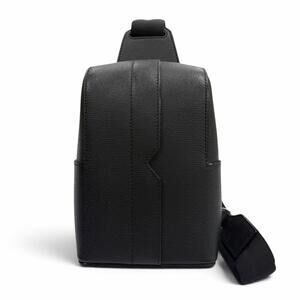Valextra Calfskin Leather V-Line One-Shoulder Backpack Mini Body Bag Black wi...